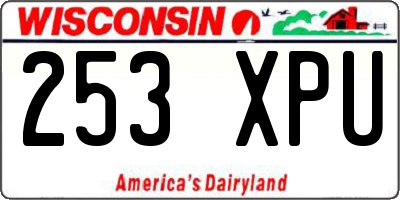 WI license plate 253XPU