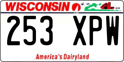 WI license plate 253XPW