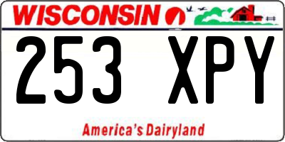 WI license plate 253XPY
