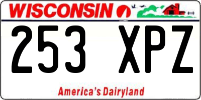 WI license plate 253XPZ