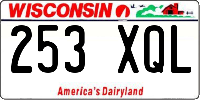 WI license plate 253XQL