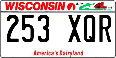 WI license plate 253XQR