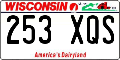 WI license plate 253XQS