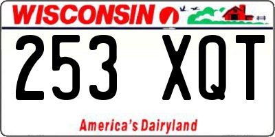 WI license plate 253XQT