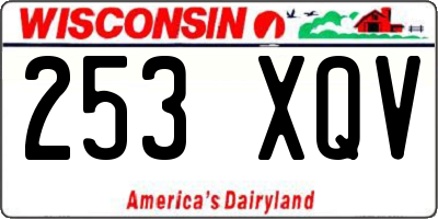 WI license plate 253XQV