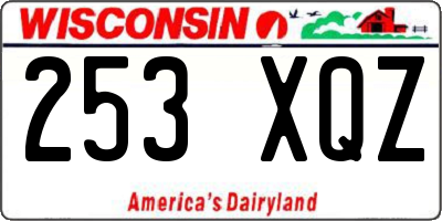 WI license plate 253XQZ