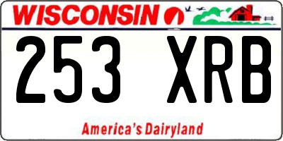 WI license plate 253XRB