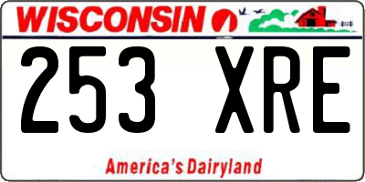 WI license plate 253XRE