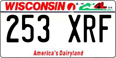 WI license plate 253XRF