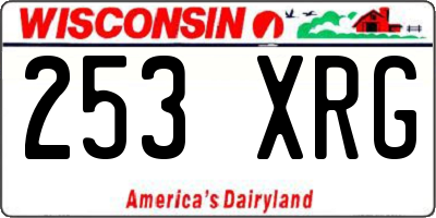 WI license plate 253XRG