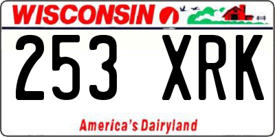 WI license plate 253XRK