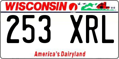 WI license plate 253XRL