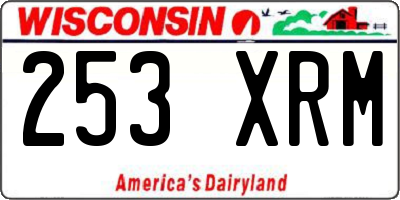 WI license plate 253XRM