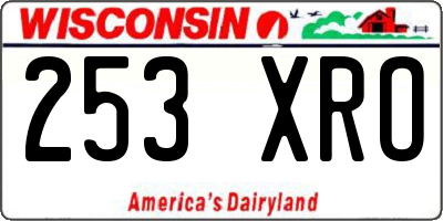 WI license plate 253XRO