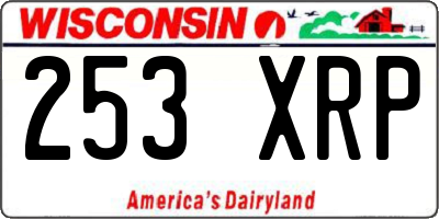 WI license plate 253XRP