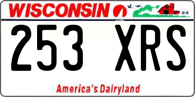 WI license plate 253XRS