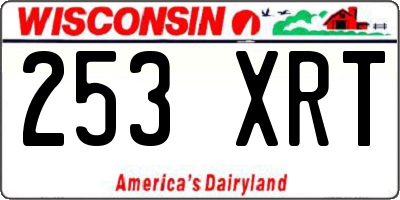 WI license plate 253XRT