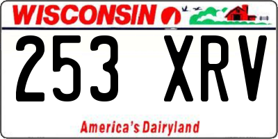 WI license plate 253XRV