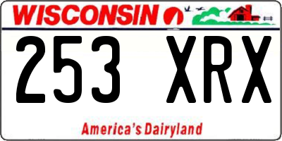 WI license plate 253XRX
