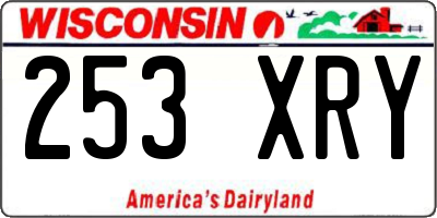 WI license plate 253XRY