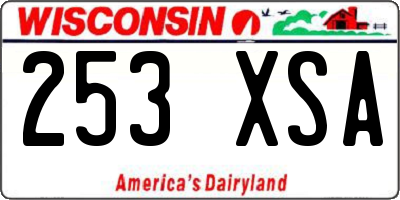 WI license plate 253XSA