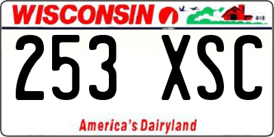WI license plate 253XSC