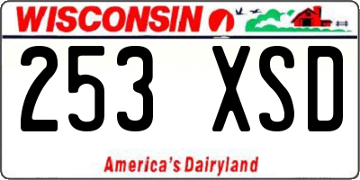 WI license plate 253XSD