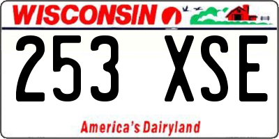 WI license plate 253XSE