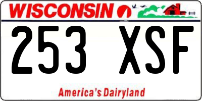 WI license plate 253XSF