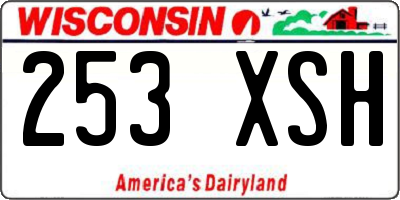 WI license plate 253XSH
