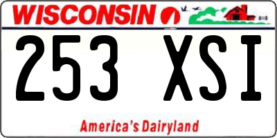 WI license plate 253XSI