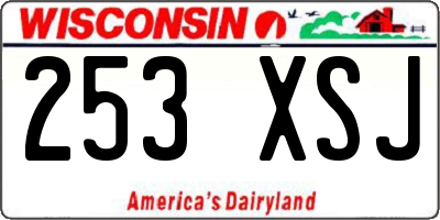 WI license plate 253XSJ