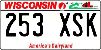 WI license plate 253XSK