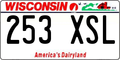 WI license plate 253XSL