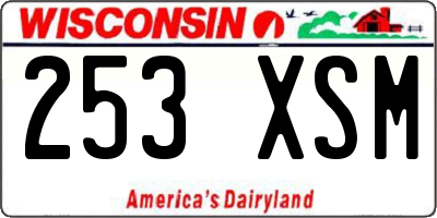 WI license plate 253XSM