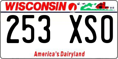 WI license plate 253XSO