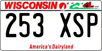 WI license plate 253XSP
