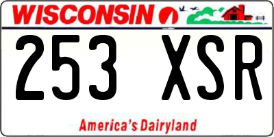 WI license plate 253XSR