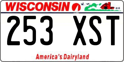 WI license plate 253XST