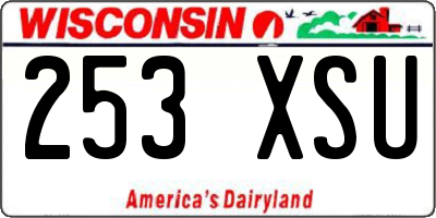 WI license plate 253XSU