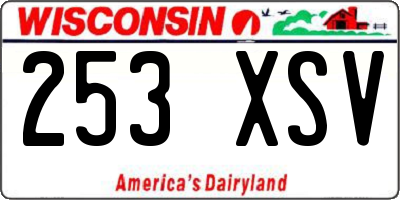 WI license plate 253XSV