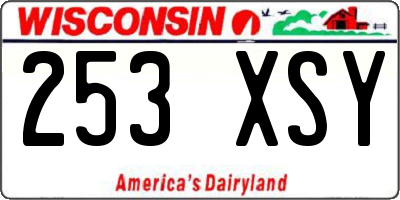 WI license plate 253XSY