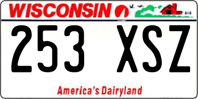 WI license plate 253XSZ