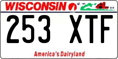 WI license plate 253XTF