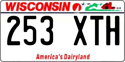 WI license plate 253XTH