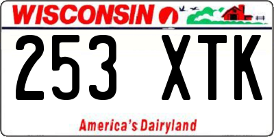 WI license plate 253XTK