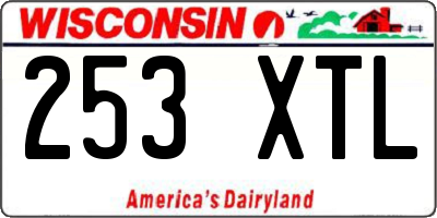 WI license plate 253XTL