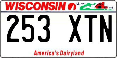 WI license plate 253XTN
