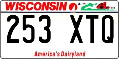 WI license plate 253XTQ