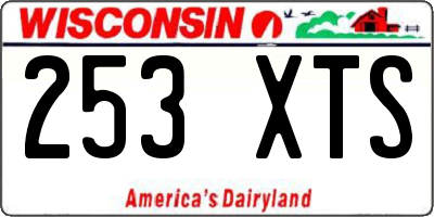 WI license plate 253XTS